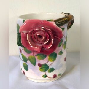 Handpainted Rose Cup from Italy